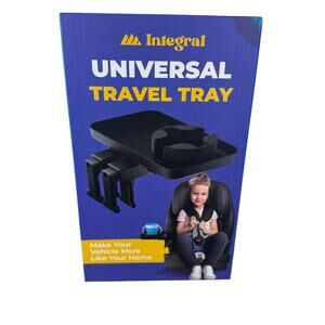 New In Box Black Universal Travel Tray‎ Cup Holder Adjustable Multi-Use